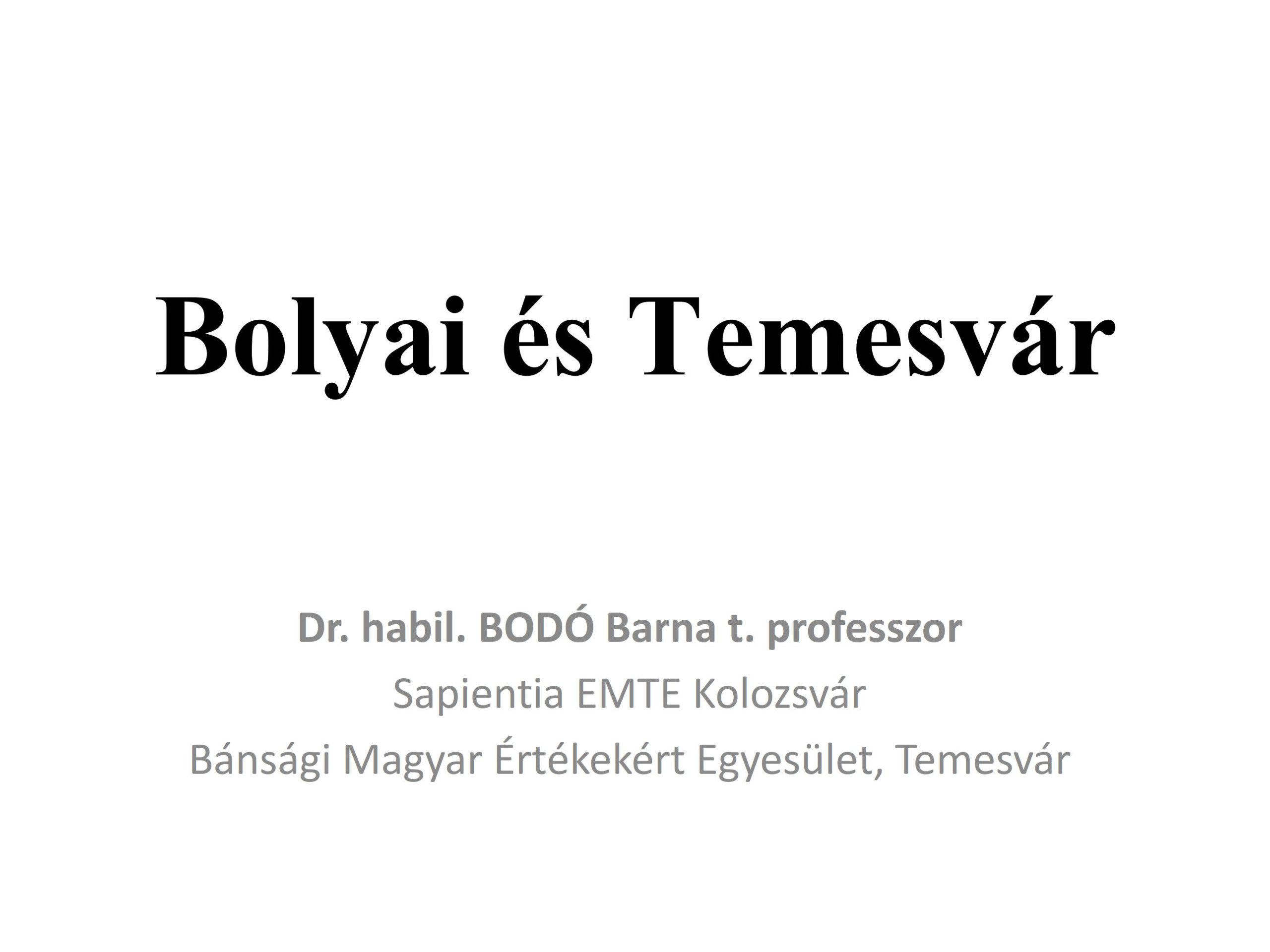 bodó barna bolyai és temesvár 1