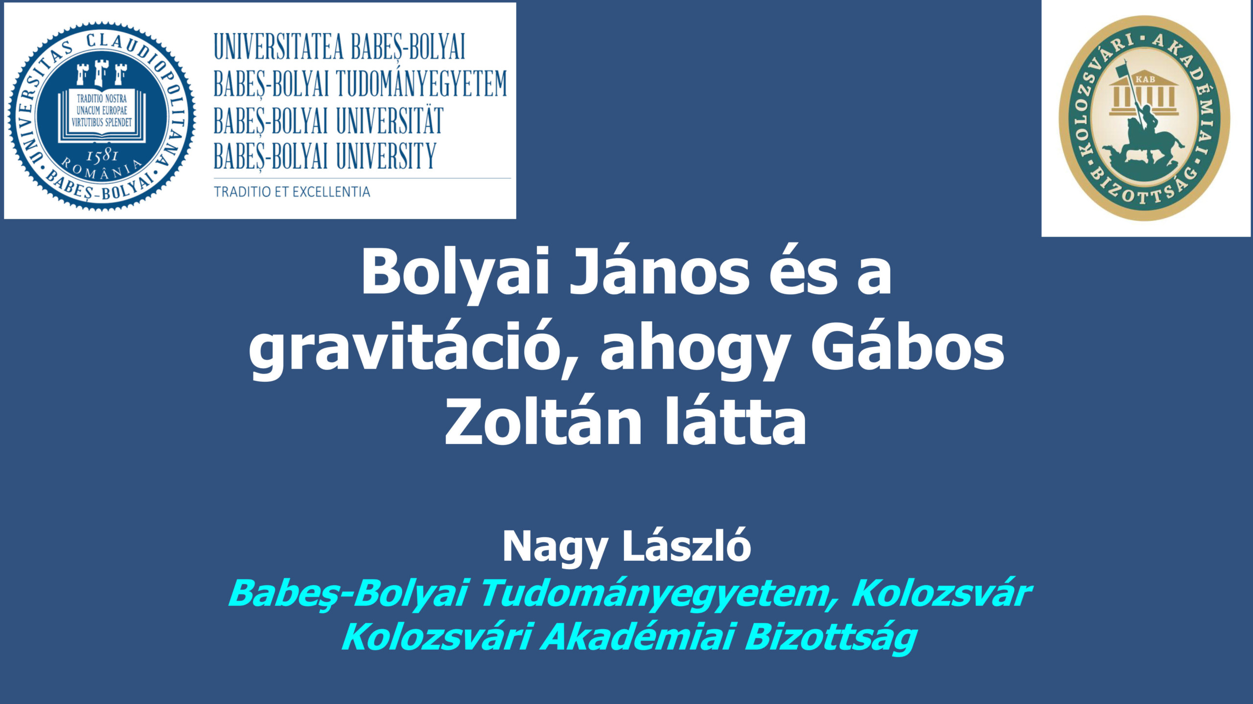 nagy lászló bolyai jános és a gravitáció 1