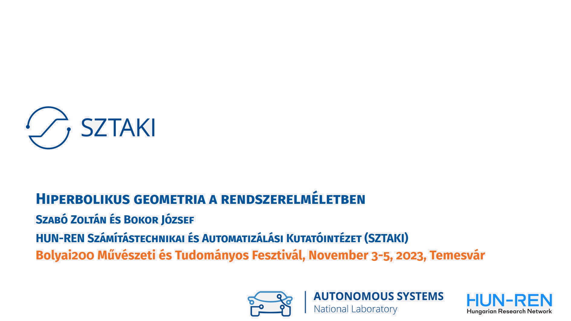 szabó zoltán hiperbolikus geometria a rendszerelméletben 2